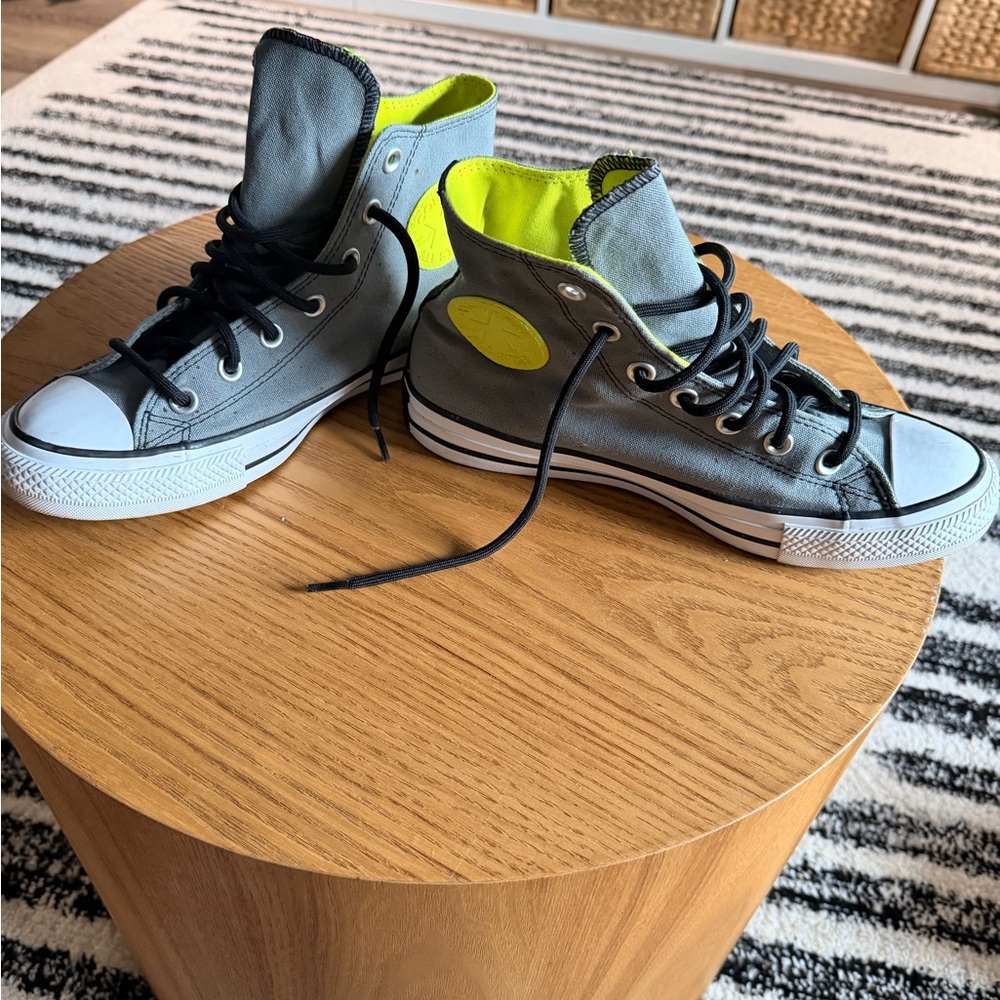 Women's Converse high top Gray and Neon "Gortex" sneakers